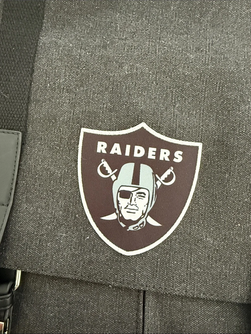 Canvas Messenger Bag with Raiders Logo and Black Accents BRAND NEW NEVER USED